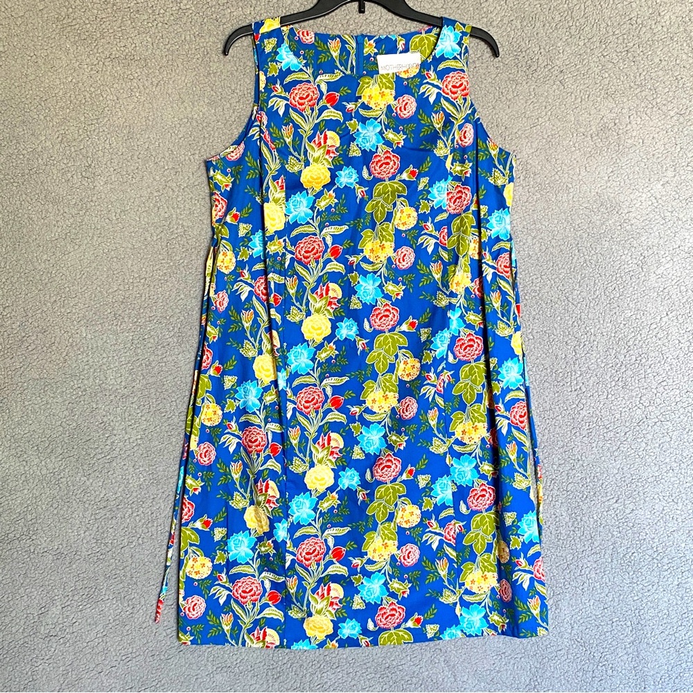 Woman’s Floral Mini Dress Size  L Colorful Summer Brunch Tropical